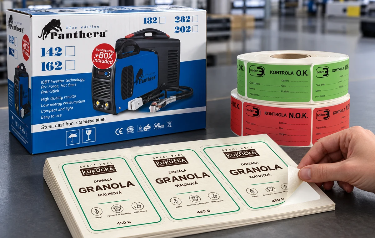 Produktové krabice a etikety pre klientov SogesWeld, Hollen a Biodiacelia – grafické spracovanie a realizácia