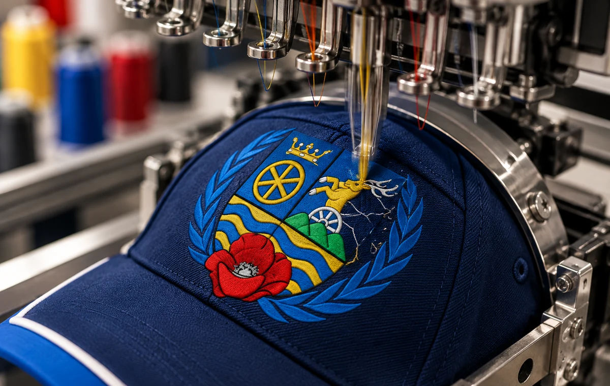 Výšivka loga na reklamný textil