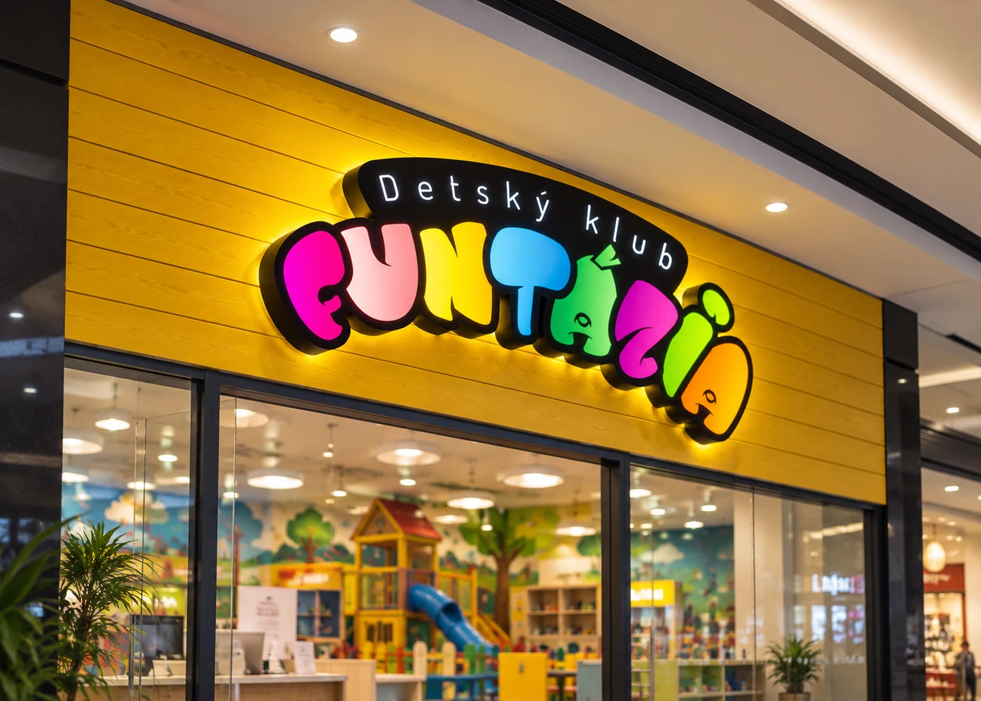 Svetelný box Funtázia v nákupnom centre – grafický návrh a realizácia