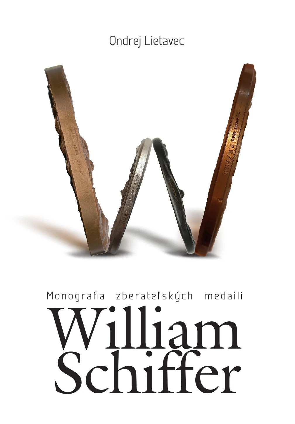Obálka monografie zberateľských medailí Williama Schiffera, autor Ondrej Lietavec